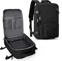 Mochila de viagem grande feminina, bagagem de mão, mochila impermeável para fazer trilha e esportes ao ar livre, mochila escolar, A - Preto