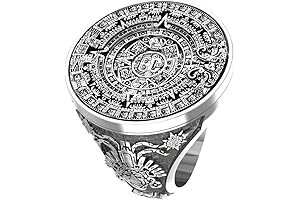 Aztec Jewelry for Men: Tribal Mayan Aztec Calendar Sun Ring