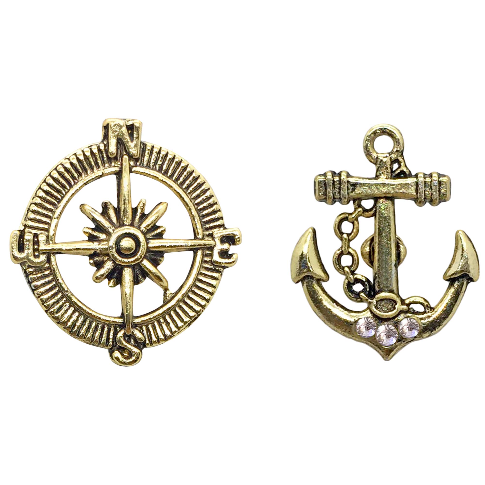 FURE Combo of Compass & Anchor Metal Lapel Pin Brooch (Antique Golden) for Men & Women (B08JKHRLT6) Amazon Price History, Amazon Price Tracker