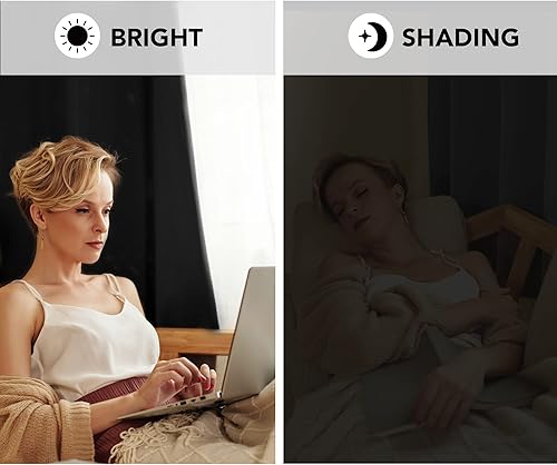 Miniatura 6 de Deconovo Cortinas opacas para dormitorio, juego de 2 paneles de 42 pulgadas de ancho x 45 pulgadas de largo, aislamiento térmico y reducción de