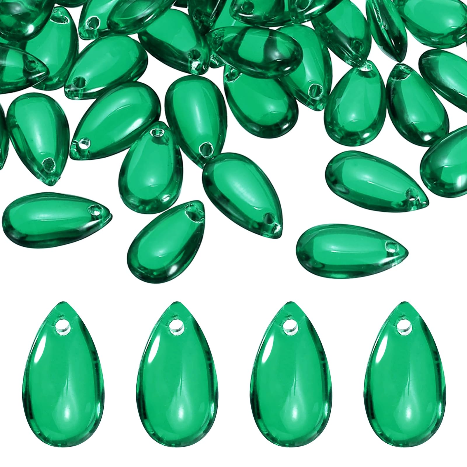 PATIKIL Teardrop Beads, Crystal Tear Drop, 50Pcs Blue Green Gradient