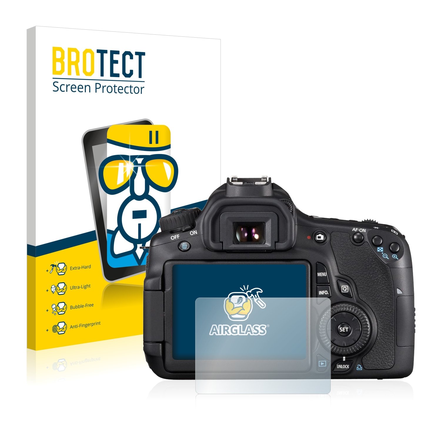 brotect Pellicola Protettiva Vetro per Canon EOS 60D Protezione Schermo [Durezza Estrema 9H, Chiaro