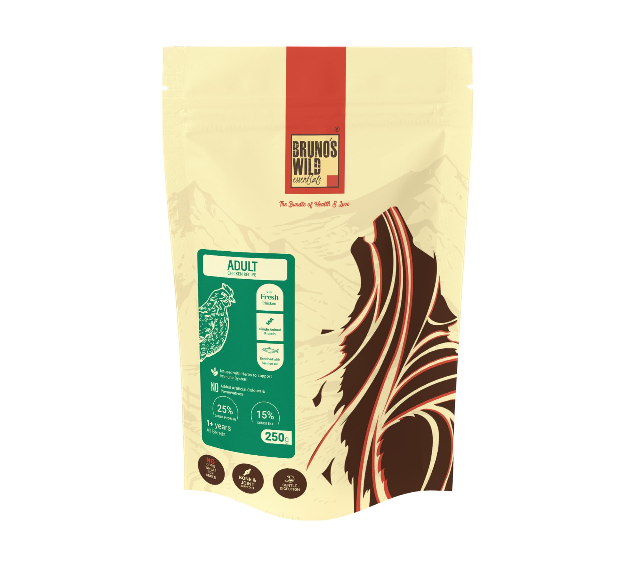 Brunos Wild Essentials Adult Chicken Recipe - Adult Dry Dog Food | Premium Adult Chicken Recipe Dog Food for All Breeds and Sizes | Chicken, Salmon Oil & Herbs (B0CL36CGCP) Amazon Price History, Amazon Price Tracker