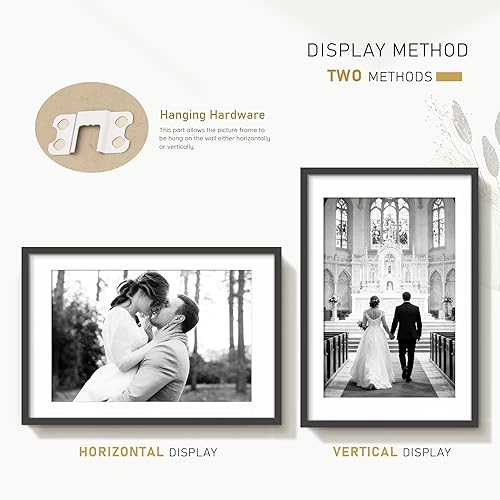 Miniatura 363 de Picrit - Juego de 12 portarretratos de 5 x 7 pulgadas para colgar en la pared o exhibir sobre una mesa, para fotos de 4 x 6 con paspartú o 5 x 7