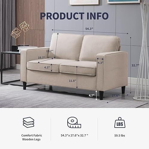 Miniatura 9 de Sillón moderno, sofá individual, tapizado, cómodo sillón de lino con 4 bolsillos de almacenamiento, silla de sala de estar, dormitorio, silla para