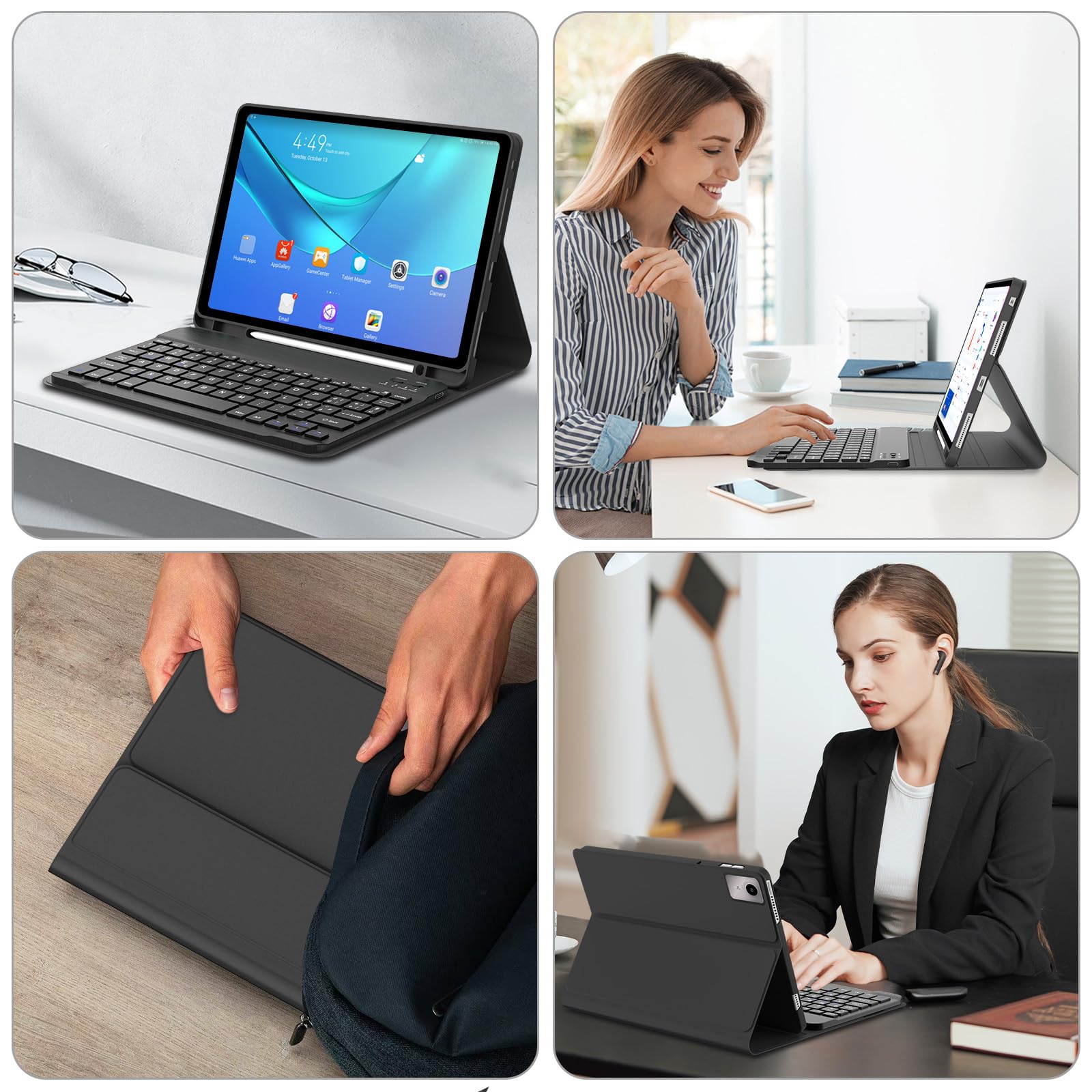 JADEMALL Custodia Tastiera per Lenovo Tab M11 11 Pollici 2024, Italiana QWERTY Tastiera Bluetooth Magnetica Staccabile per Lenovo Tab M11 11" 2024 (TB330FU/330XU), Nero