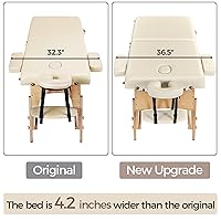 Vista 26 de Yaheetech Mesa de masaje portátil para pestañas, cama de spa, sofá de masaje, mesas de spa plegables ajustables de 2 pliegues con bolsa no tejida