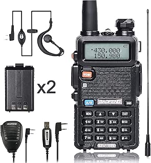 BaoFeng Walkie Talkie UV-5R Dual Band Two Way Radio with one more 1800mAh UV5R Battery one Hand Mic and one TIDRADIO NA-771 Antenna Baofeng Radio Ham radio - coolthings.us