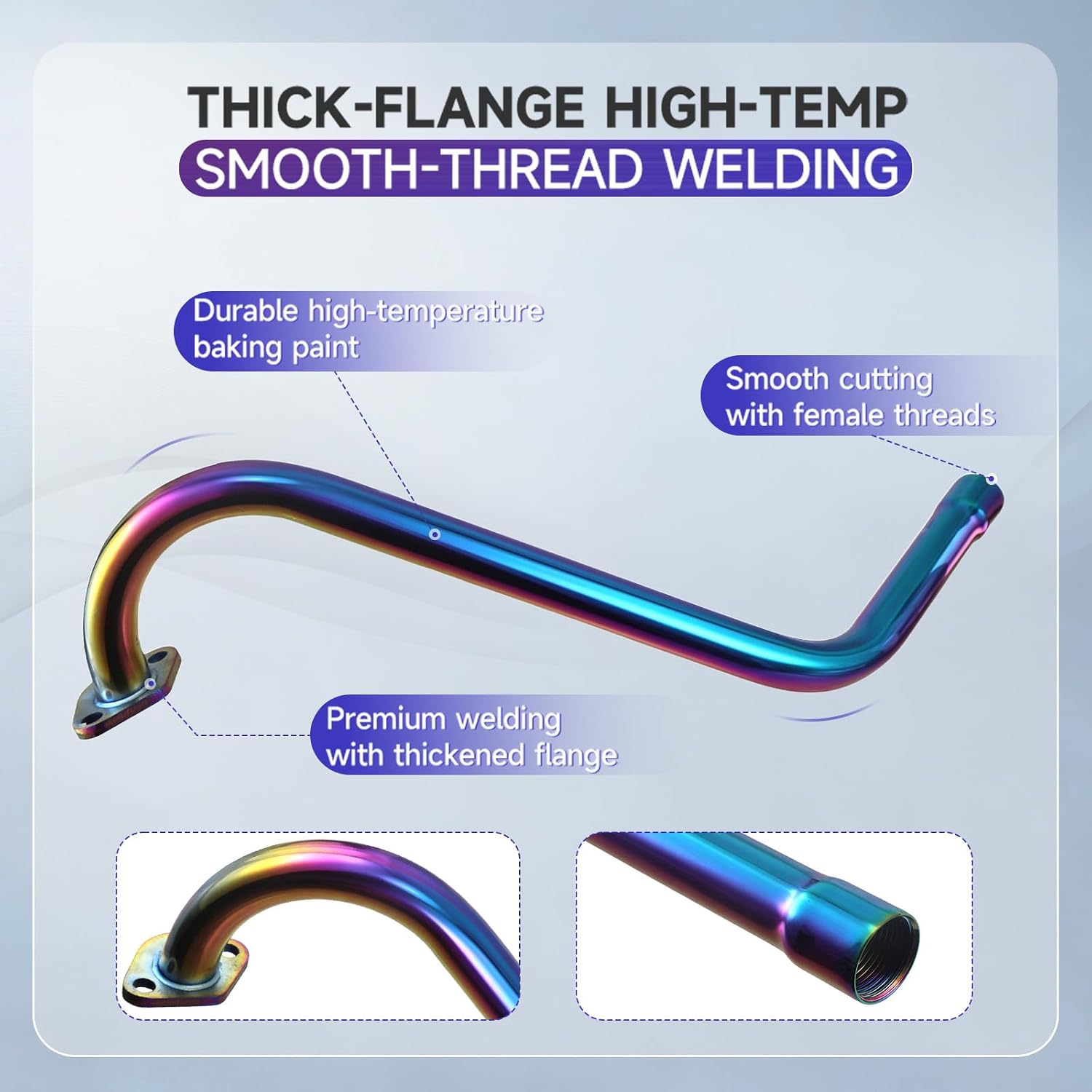 212 Long Exhaust Pipe Fit for Predator 212 224cc 196cc Mini Bike exhaust for Coleman CT200U-EX CT200U BT200X for Baja Warrior MB200 Axis M200 GX200 6.5hp Clone Engine KT196 Go Kart Parts-Colorful