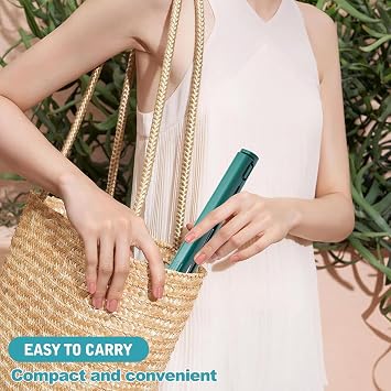 Mini Dual-Purpose Curling Iron,Portable USB Plug-in Small Hair Curler Iron,Ceramic Mini Hair Curling Iron for Short and Long Hair (White)