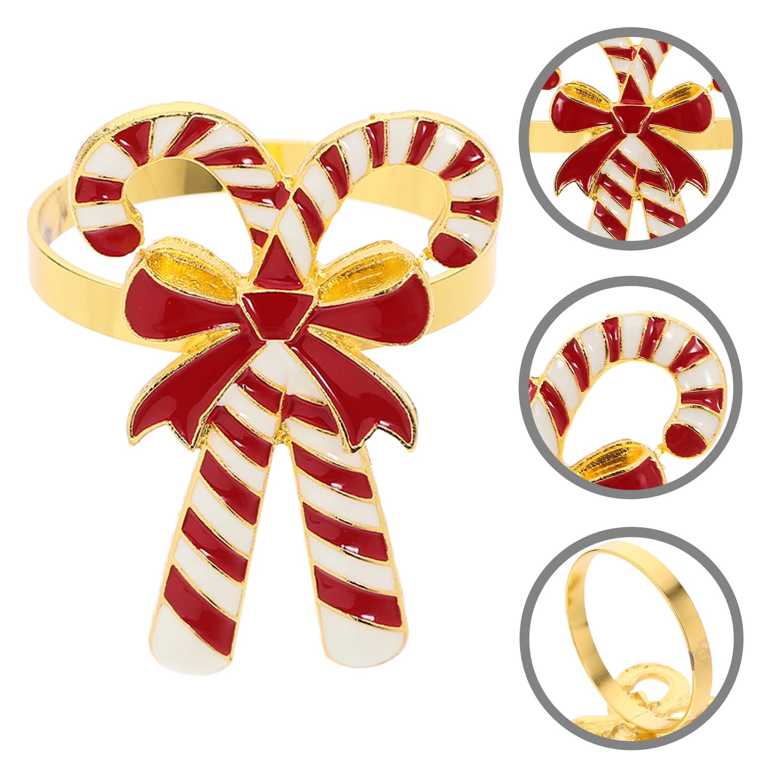 DOITOOL Set 4 Pezzi Portatovaglioli Natalizi in Lega a Forma di Fiocco Fibbie Decorative per Tovaglioli Anelli per Tovaglioli per Decorazioni Tavola Feste di Natale