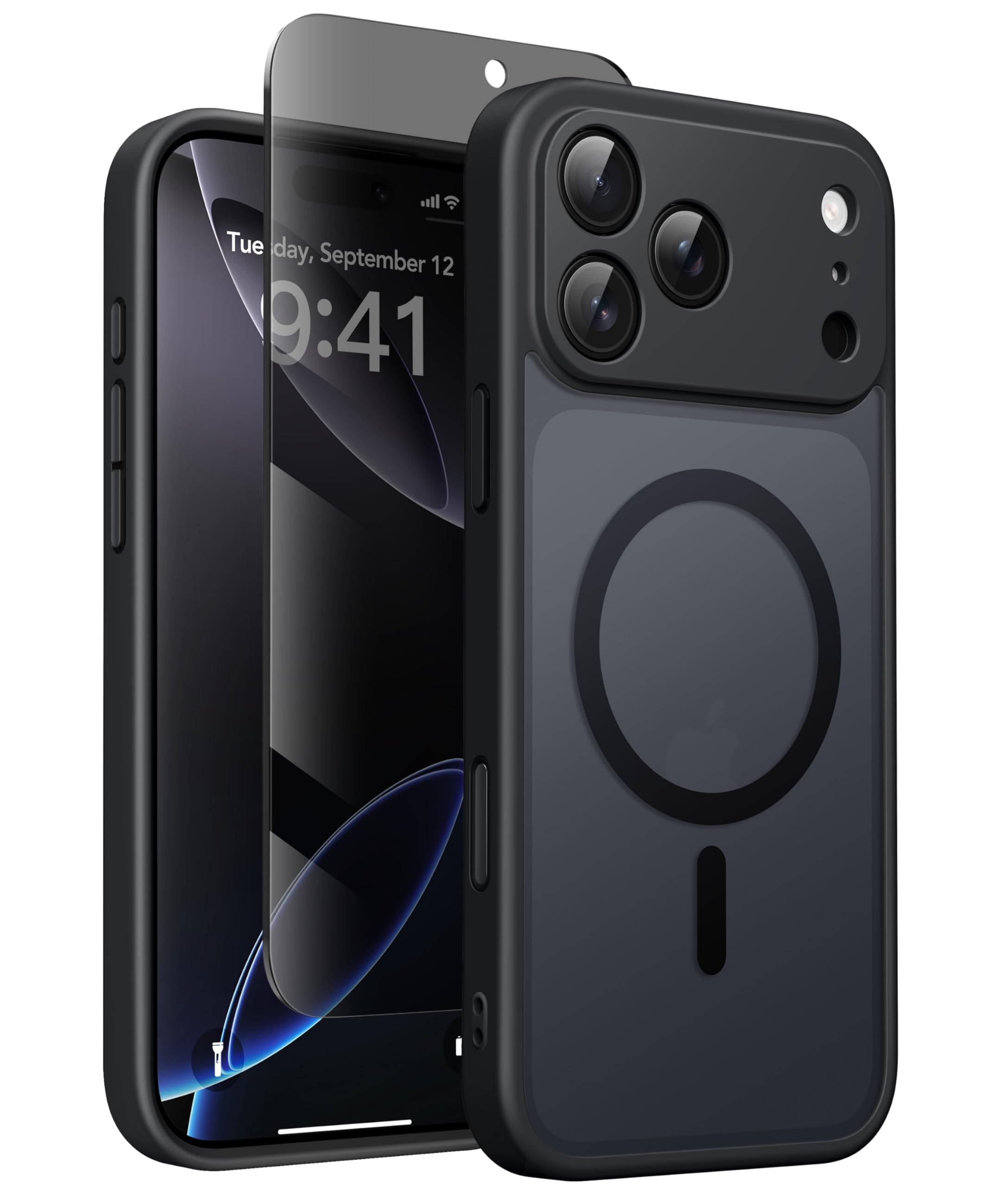 GOLBINBOX Matte Hülle für iPhone 17 Serie mit 1x Sichtschutz