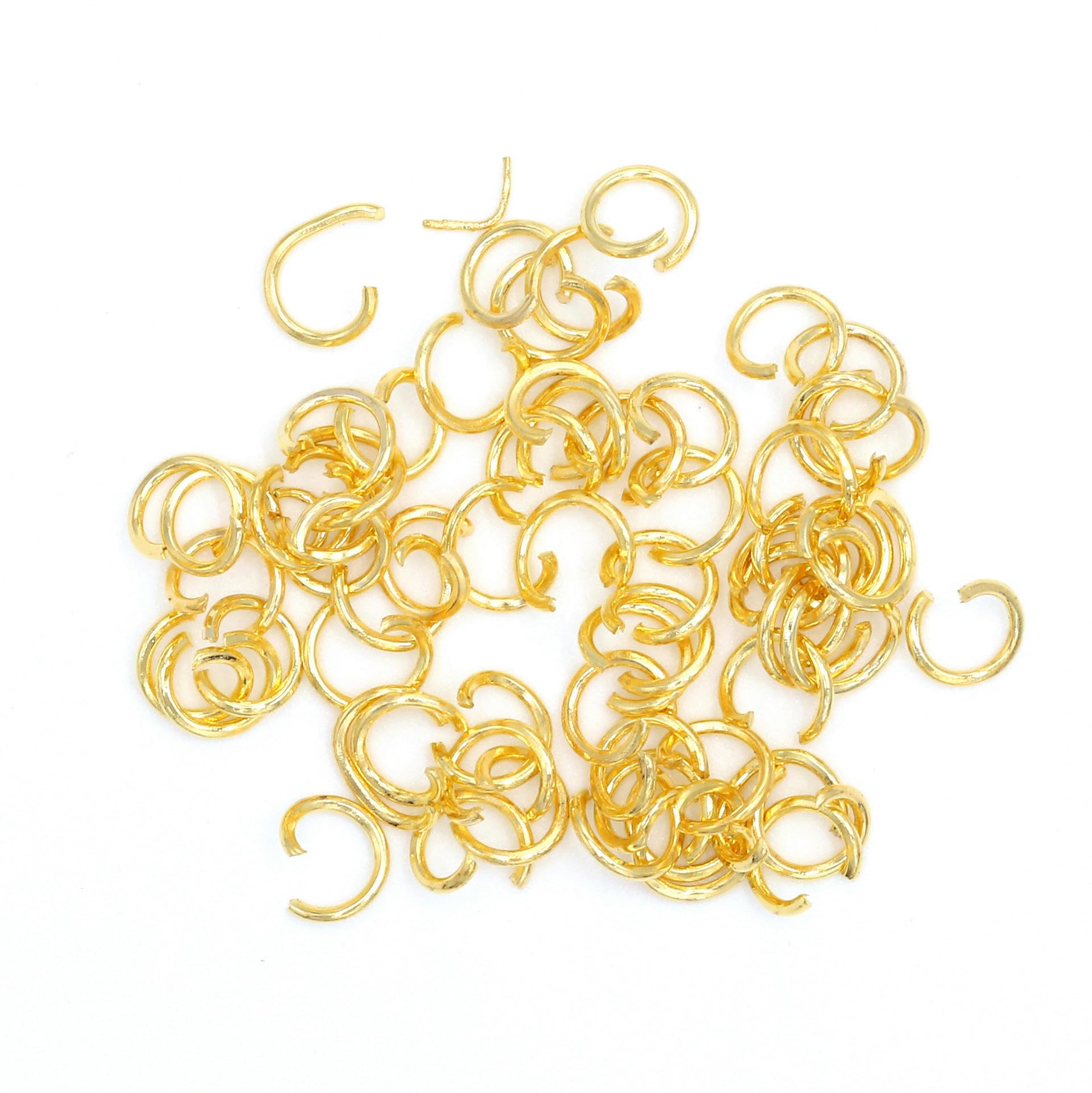 4–12 mm Gewicht 1000 g (2600–20.000 Stück) vergoldete offene Biegeringe Metallverbindungsringe Schmuck-Spaltringe Verbindungsstücke für Schmuckherstellungssets