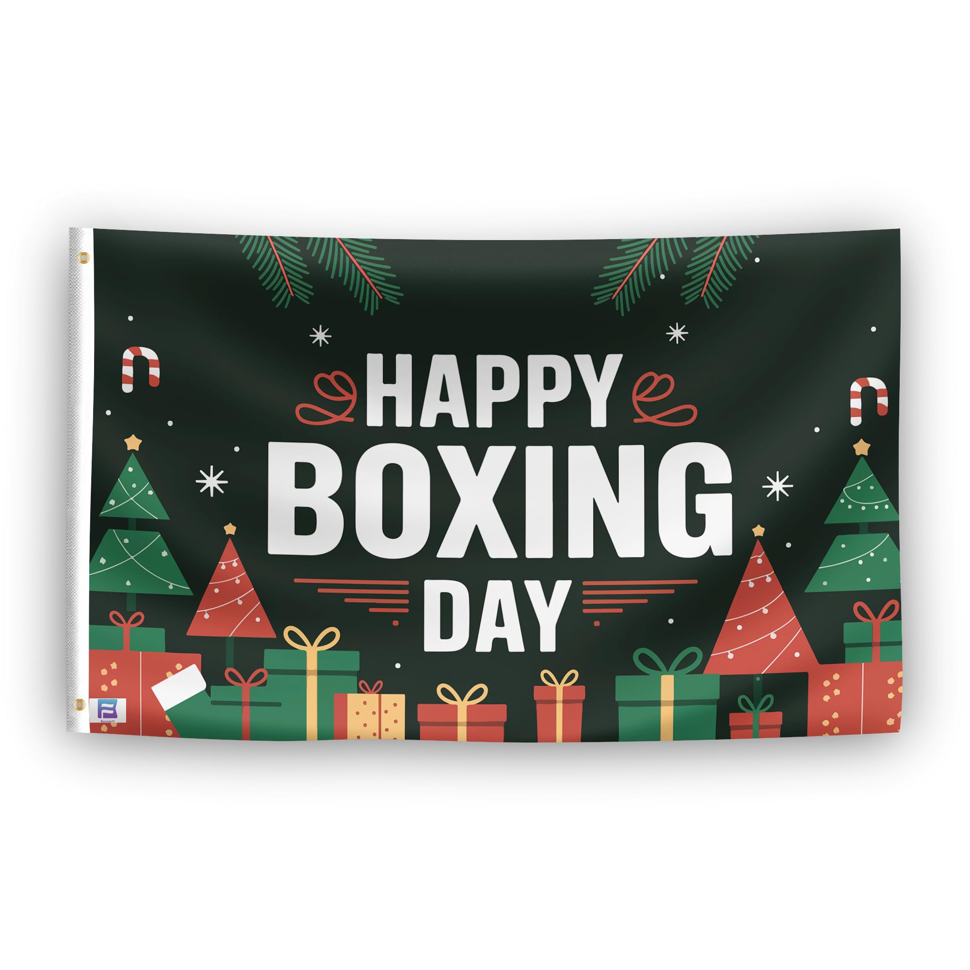 Happy Boxing Day Flagge – 90x152 Cm, Wetterfestes Polyester
