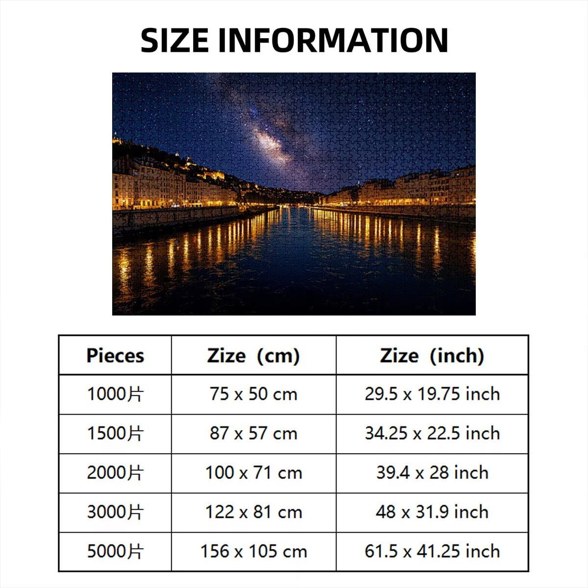 Puzzle 3000 Piezas, Puzzle Paisaje con Caja Regalo para Adultos, Rompecabezas de Madera, Rompecabezas Desafiante Decoracion Navidad, Regalo Mujer, Cuadros Decoracion Salon Modernos, (Starry Night) H-3