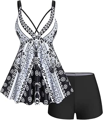 Plus Size Boheian Paisley Print Tankini Swisuit ... - Rosegal