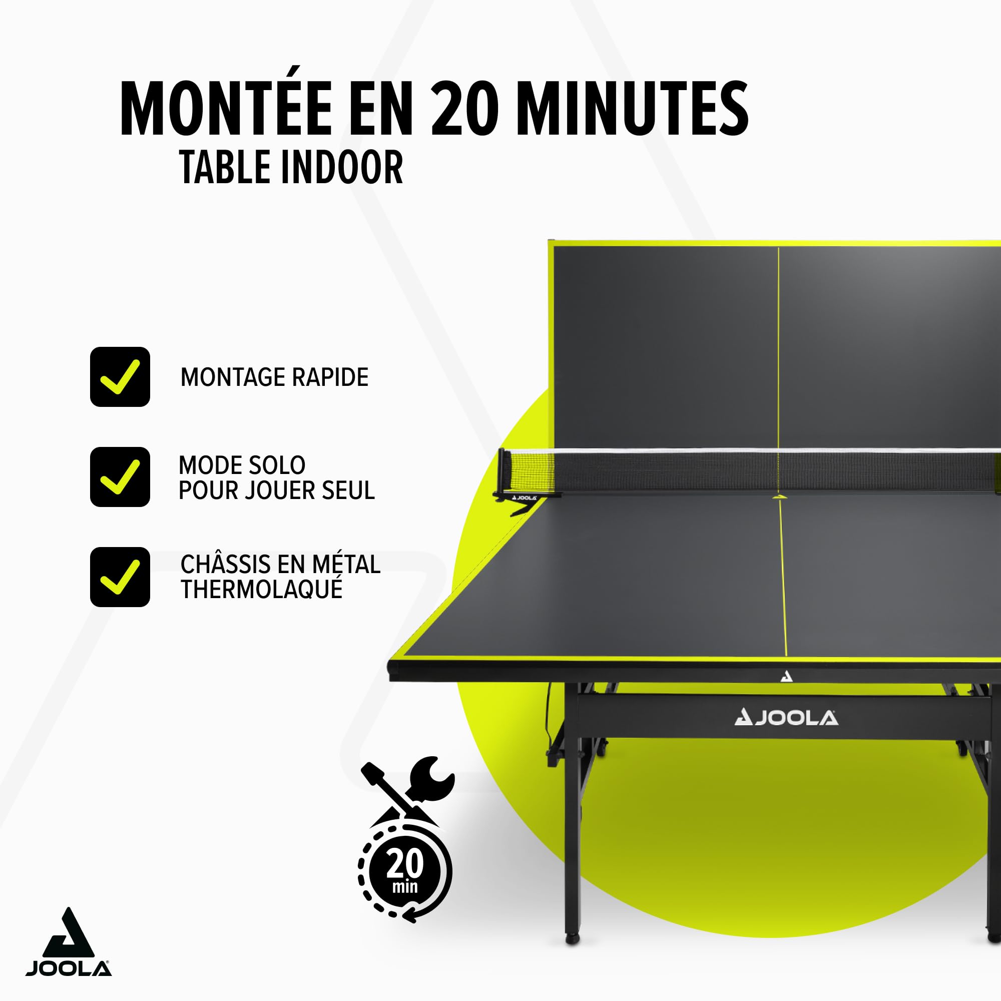 JOOLA Table de Tennis de Table Indoor Pliable - Montage Rapide - Filet de Tennis de Table Inclus - 274 x 152,5 x 76 cm