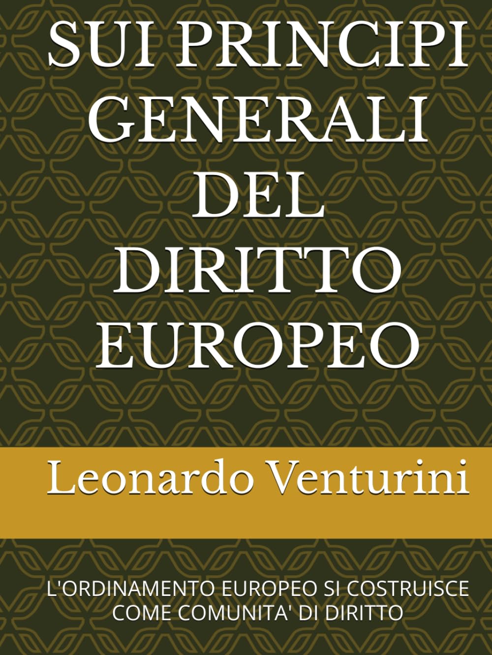 SUI PRINCIPI GENERALI DEL DIRITTO EUROPEO: L'ORDINAMENTO EUROPEO SI COSTRUISCE COME COMUNITA' DI DIRITTO (Monografie di Filosofia del Diritto)