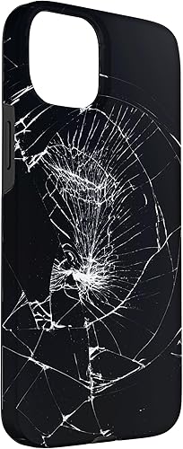 Vista 21 de iPhone 12/12 Pro - Funda negra con diseño roto falso, disuasorio de robo