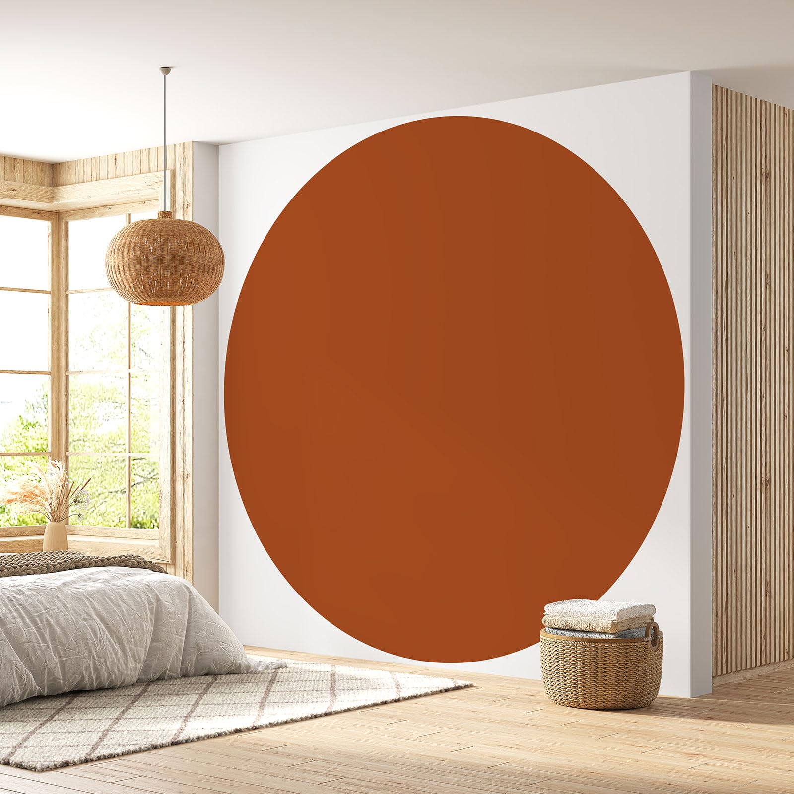 Papier peint rond gris perle Lumalea pour une ambiance douce et poétique
