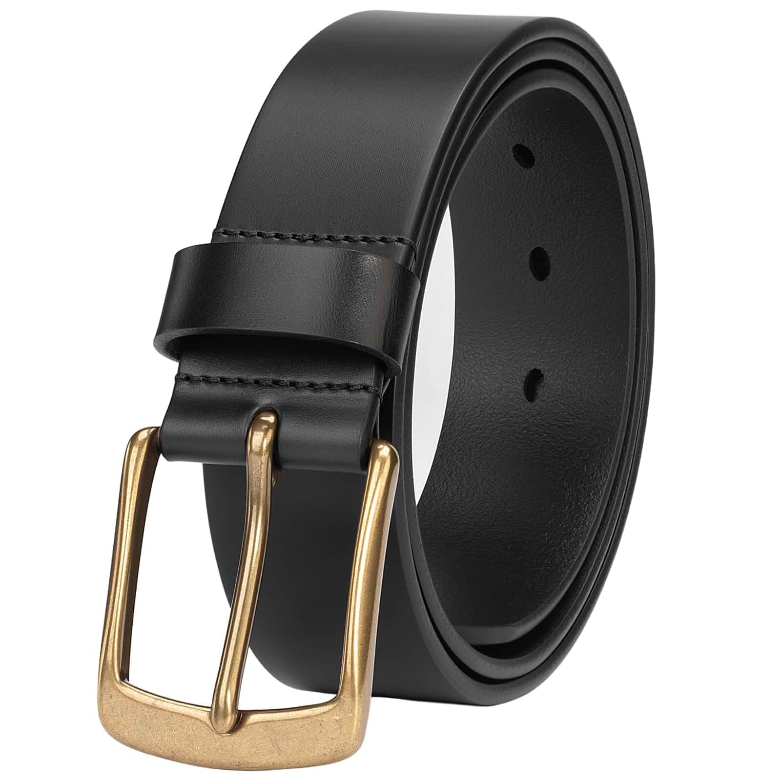 Mens 1.5“ Classic Jeans Belt Heavy Duty Full Grain Leather Belt Built to last, Italian Genuine Leather,Sturdy Buckle, For Jeans, Casual Pants