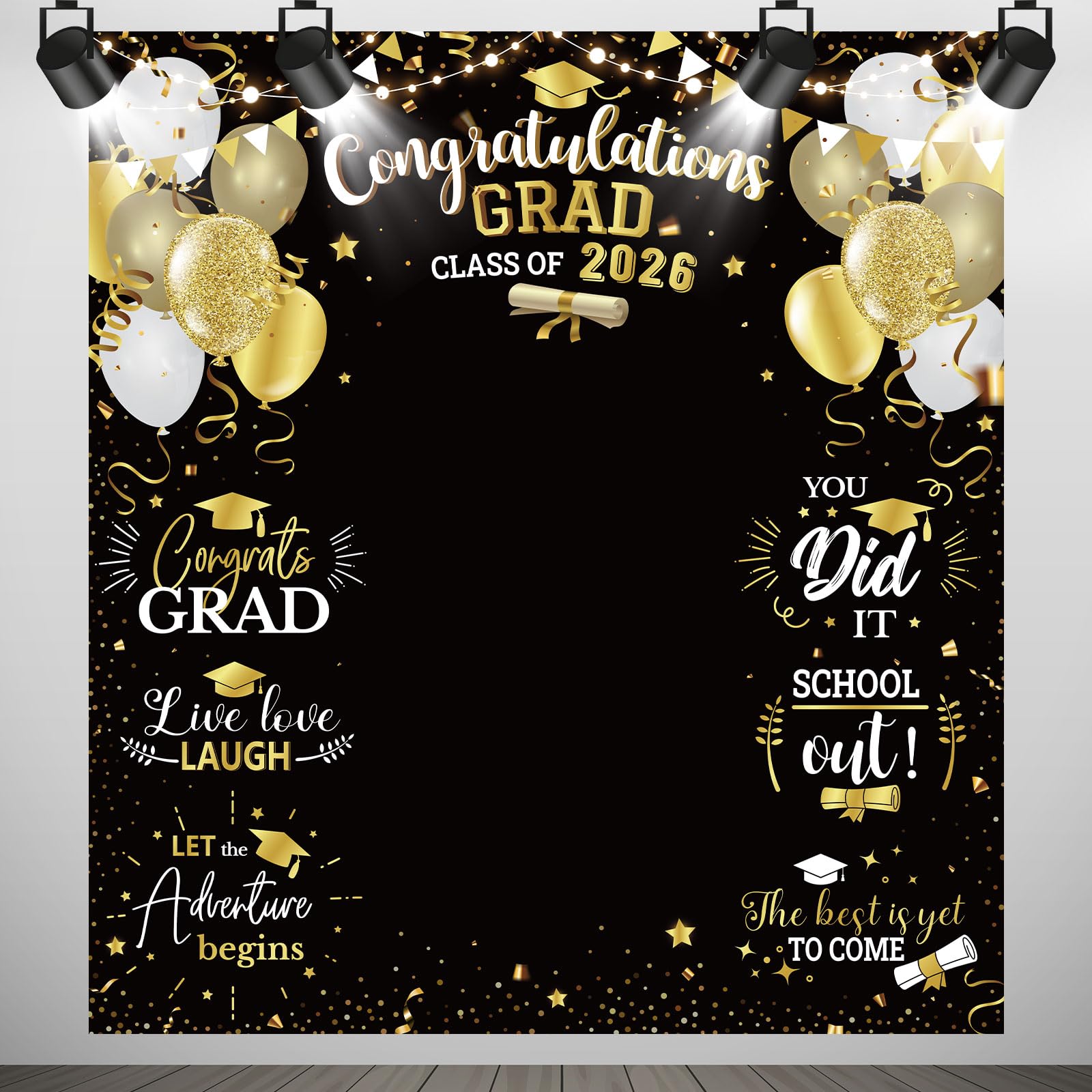 Irenare Large Size 2026 Graduation Congrats Grad Photography Backdrop Photo Prop Prom Booth Graduation Background Banner with Congrat Sign for