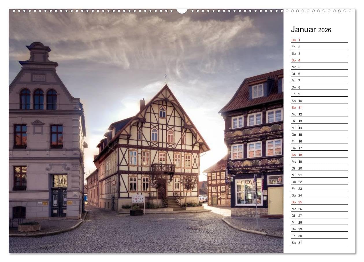 Fachwerkhäuser im Harz (Wandkalender 2026 DIN A2 quer), CALVENDO Monatskalender: Fachwerkhäuser aus dem Harz. Gestaltet wie aus einer anderen Zeit. (CALVENDO Orte)