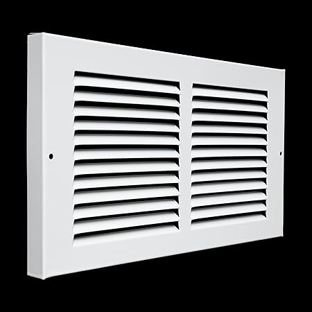 AmeriFlow 375W12X6 Baseboard Return Grille, Steel, White, 12 X 6-In
