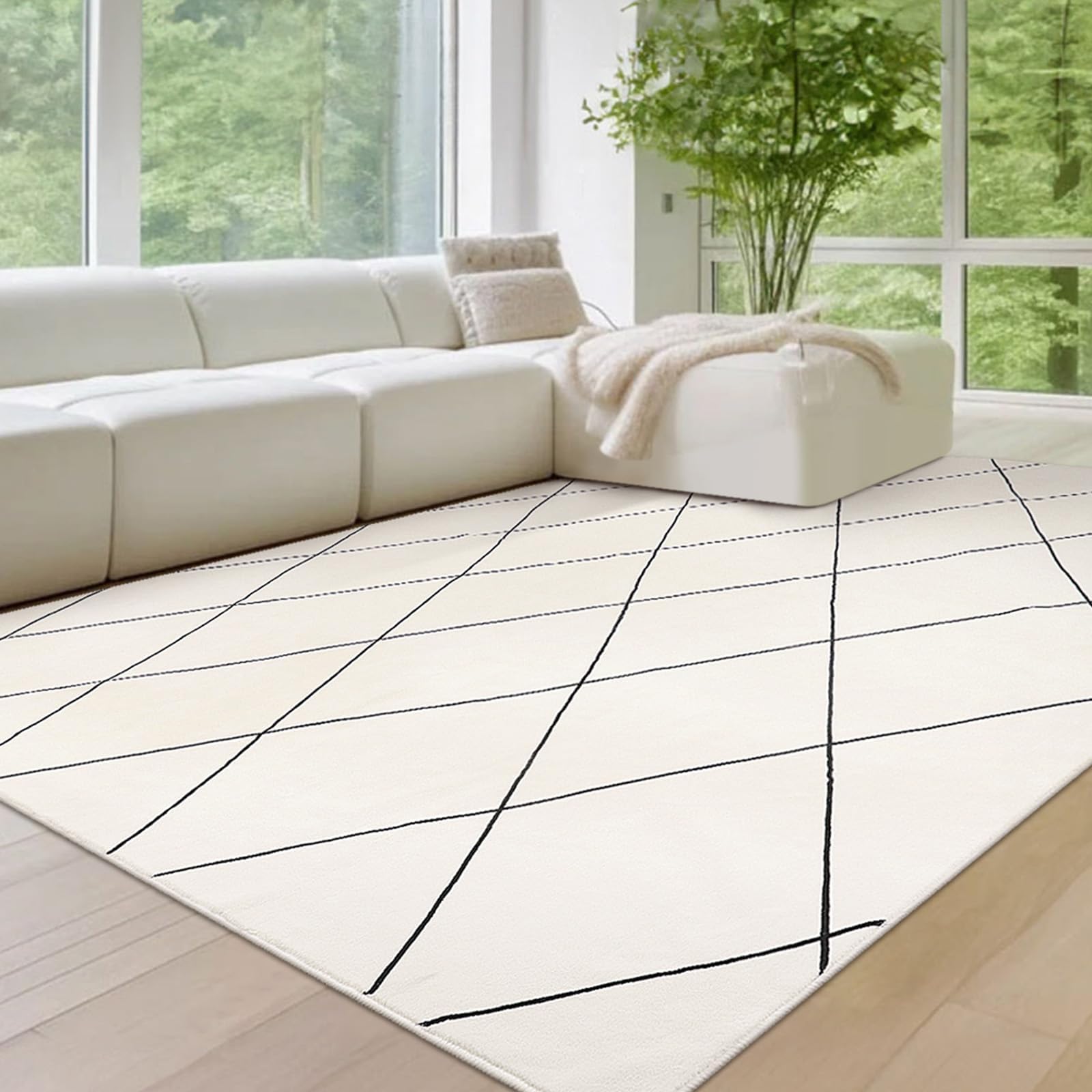 Amazon | HAOCOO カーペット 洗える 約2畳 ラグ 185х185cm オール