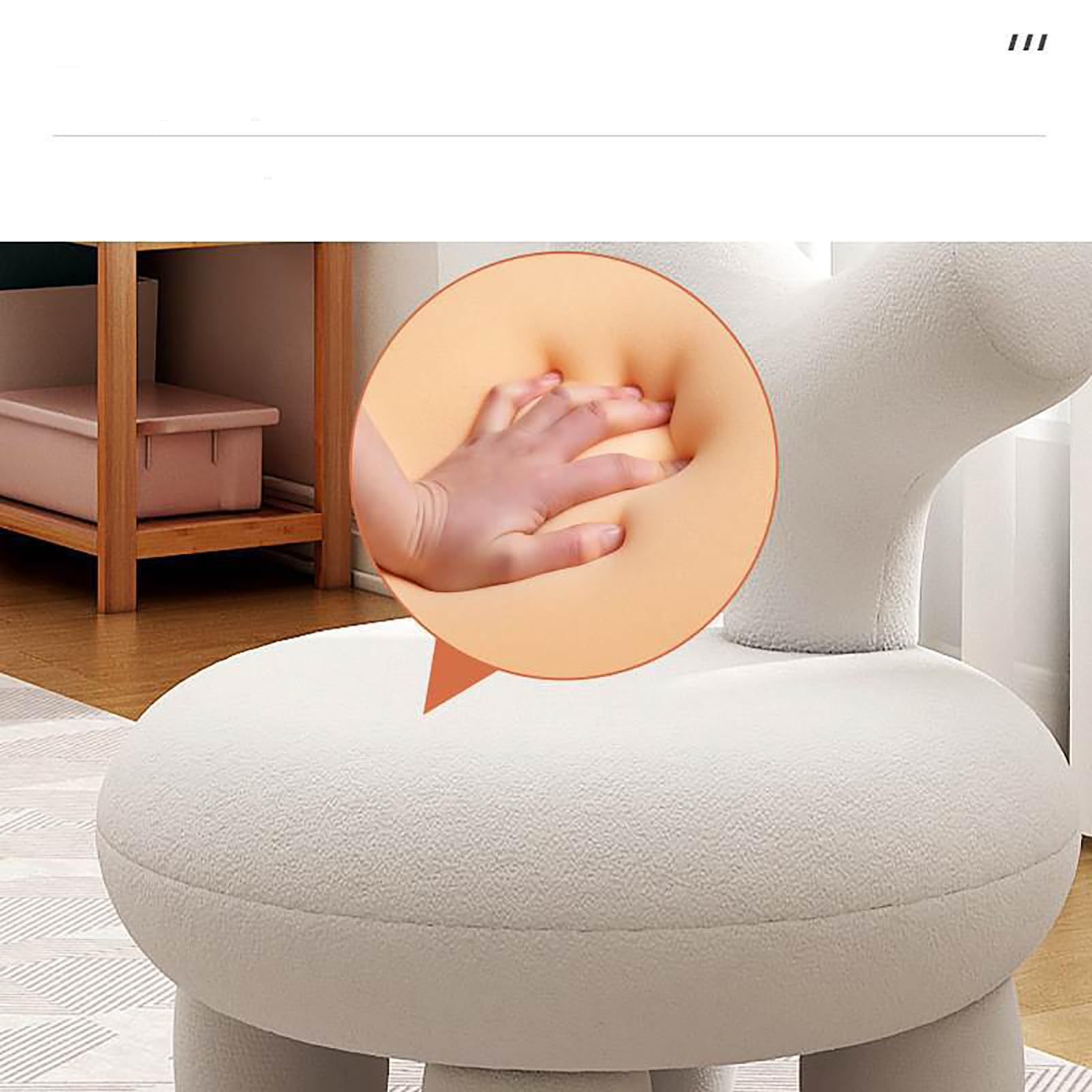 Amazon｜オットマン プーフ ブークレチェア かわいい小さな布張りの房