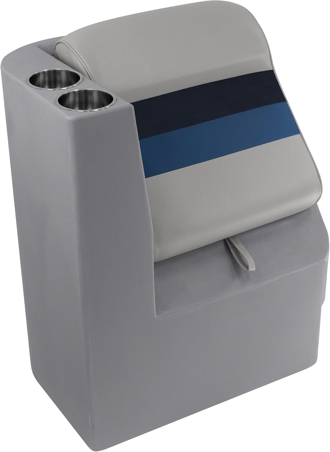 Wise 8WD1305L-1011 Deluxe Series Pontoon Left Lean Back Recliner Section, Grey/Navy/Blue