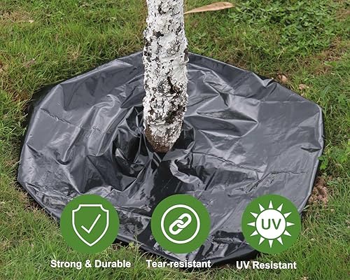 Miniatura 3 de Rollo de plástico negro de 4 mil, barrera de malas hierbas, tela de paisaje, rollo de plástico resistente para jardín, láminas de polietileno