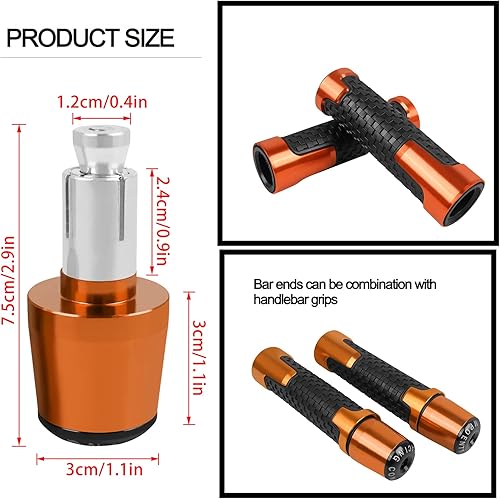 Miniatura 6 de Pesos Universales para Manillar de Motocicleta 78" 22mm Compatibles con Ninja 400 650 1000 KLR 650 Z900 Z650 Z900RS ZX10R ZX6R ZX12R Z800 Z750 Z125