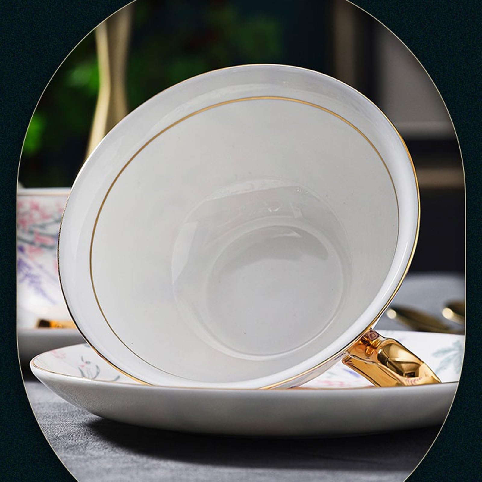 Tasse Tasses Service à thé de l'après-midi anglais, tasses café en céramique, ensemble haute couleur, belles et soucoupes