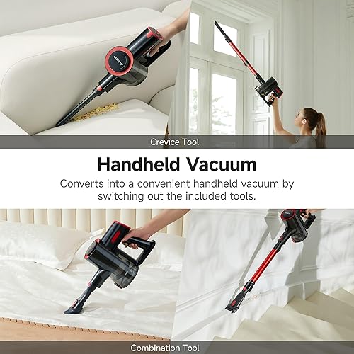 Miniatura 9 de uwant Aspiradora inalámbrica 8 en 1 con tiempo de funcionamiento de 50 minutos, 35 Kpa, potentes aspiradoras de succión para el hogar, aspiradora de