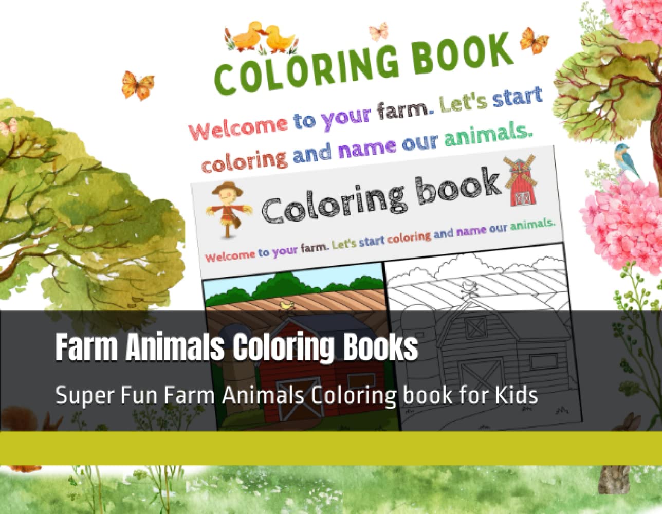 Farm Animals Coloring Books: Super Fun Farm Animals Coloring book for Kids