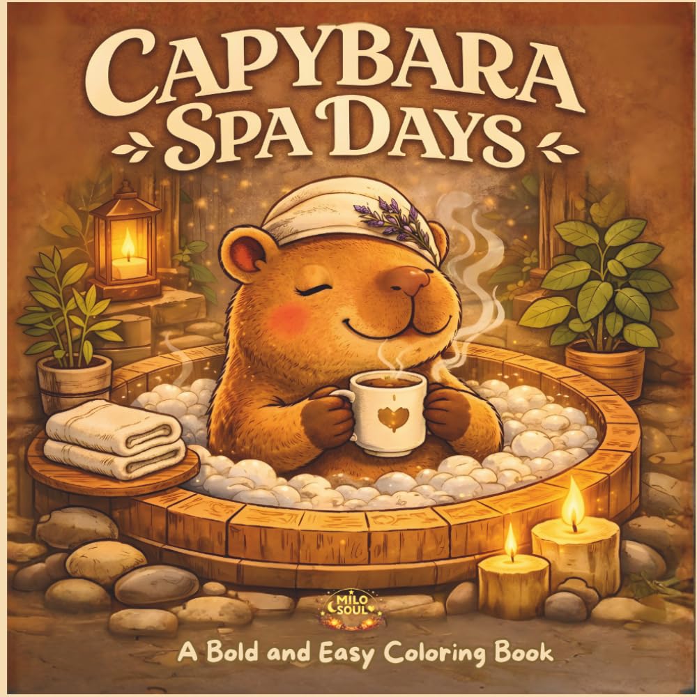 Capybara Spa Days: A Bold and Easy Coloring Book with Peaceful Spa Rituals, Warm Baths, and Cozy Self-Care Moments (QUIET RITUALS)