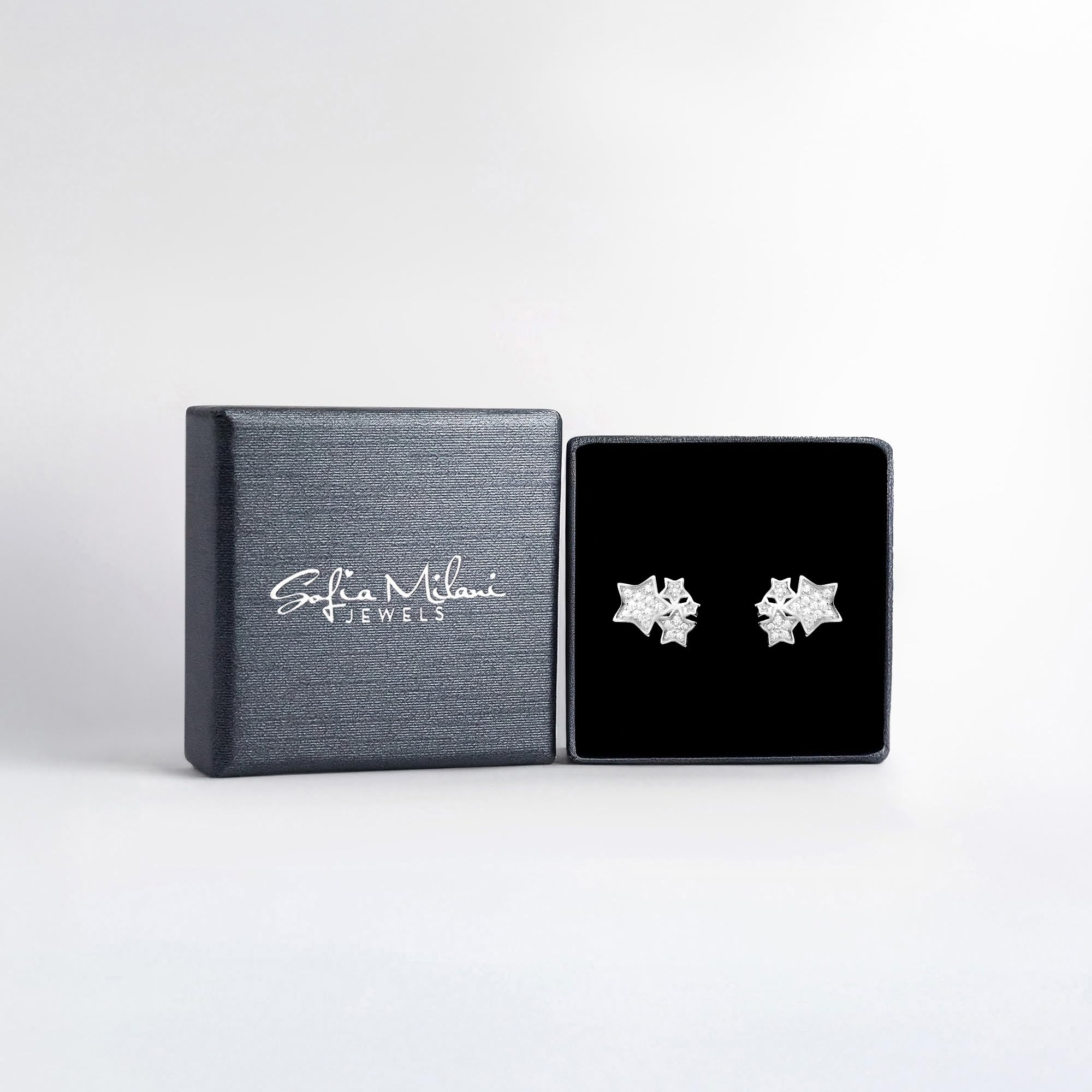 SOFIA MILANI - Damen Ohrringe 925 Silber - mit Zirkonia Steinen - Stern Ohrstecker - 20834