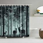Decor Bath Shower Curtain with Modern Concise Design, Fantastic Bath Decorations Bathroom Accessories, Waterproof Polyester Fabric Bathroom Shower Curtain Set with Hooks (B1050)