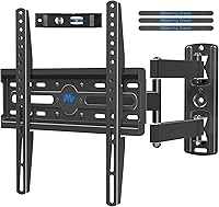 Mounting Dream MD2377 Full Motion TV Wall Mount for 26-55 Inch TVs - Swivel Tilt Bracket, Perfect Center Design, VESA 400x400, 60lbs