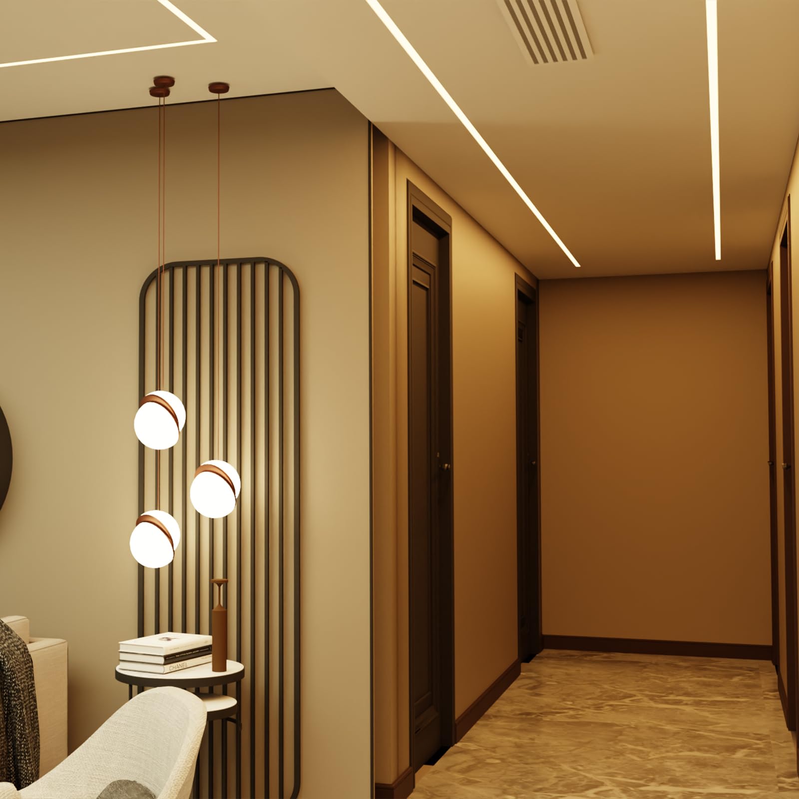 HOOLED Profilo in alluminio per strisce LED 2 m x 10 pezzi 20m, Con coperchio opaco, Dimensioni 28 mm x 13,8 mm Alette 64,2 mm, Supporta strisce LED di larghezza inferiore o uguale a 20,2 mm SP44