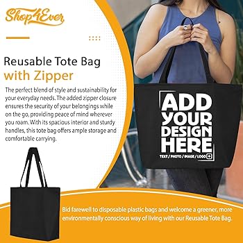 バッグ ASSEMBLE LOGO CANVAS TOTE BAG / BLACK Amazon.com: YACEYACE Canvas Zipper Tote Bag, 1Pcs 14