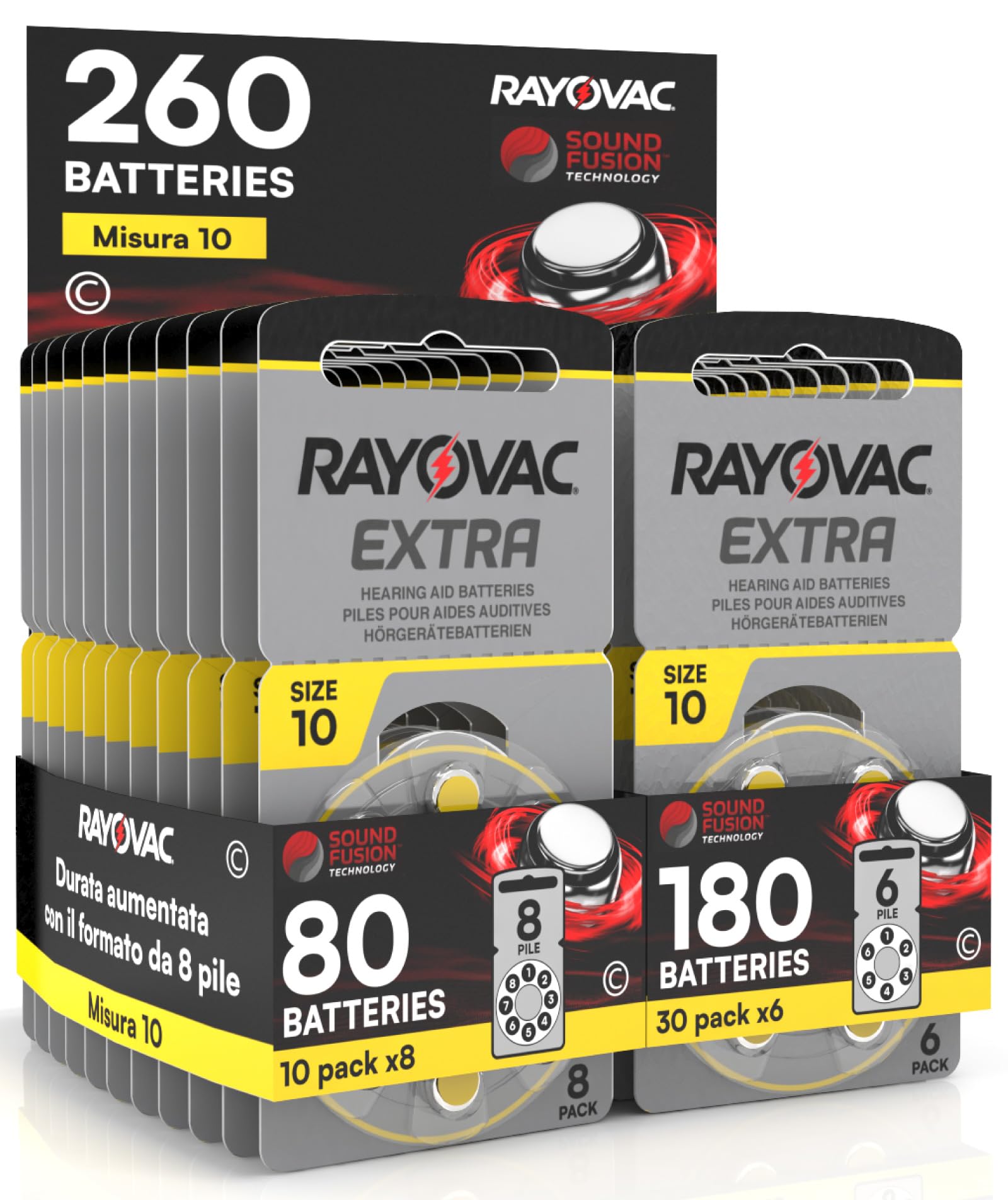 260 Batterie Per Apparecchi Acustici Rayovac Extra 10. - 10 Blister Da 8 E 30 Blister Da 6 Pile - Foto 6