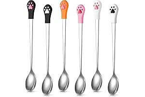 6 Piece Cat Spoons for Cat Food with 7 Inch Long Handle