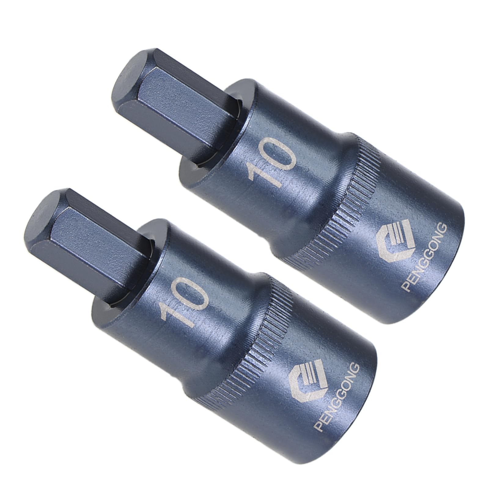 CoCud Hex Bit Socket, H10 Bit 1/2" Drive 2" Length, Star S2 Alloy Steel Cr-V Socket Blue