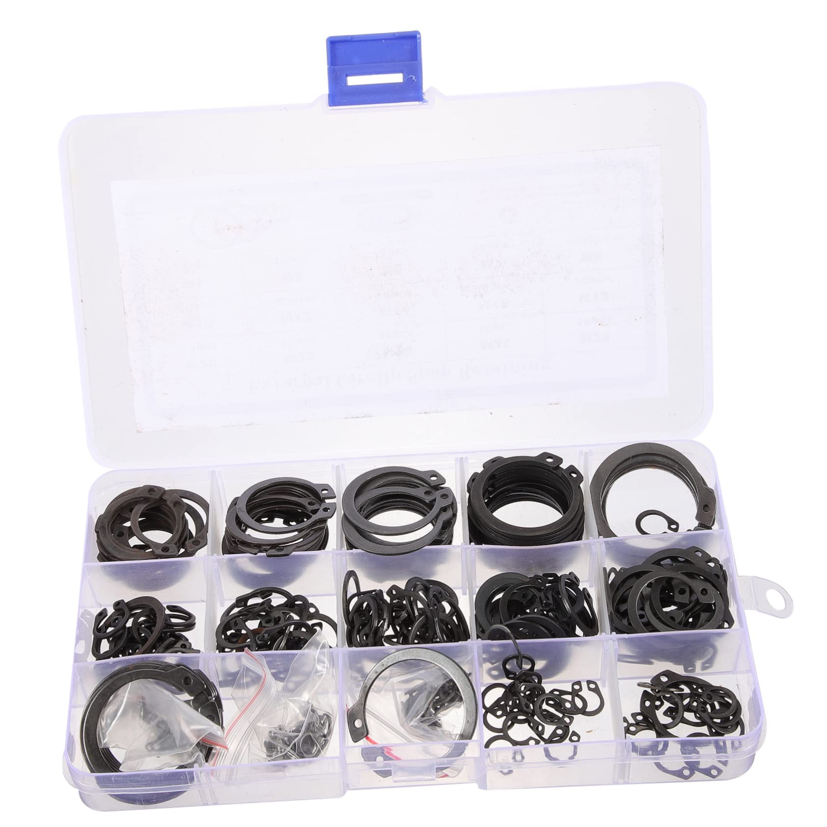 Unomor Retaining Rings Set 315pcs Circlip Assortment 4-28mm Metal Clip Rings Stainless Steel for Bearings Gears Pulleys