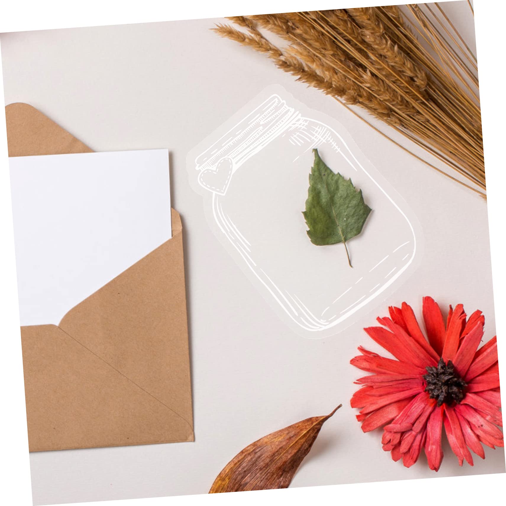 SHINEOFI 20pcs Dried Flower Bookmark Sticker Botanical Stickers Hand Decor Scrapbook Sticker Supplies DIY Pet Stickers Chair Leg Floor Protectors Notebook Sticker Jar Plant Student The Pet - Image 2
