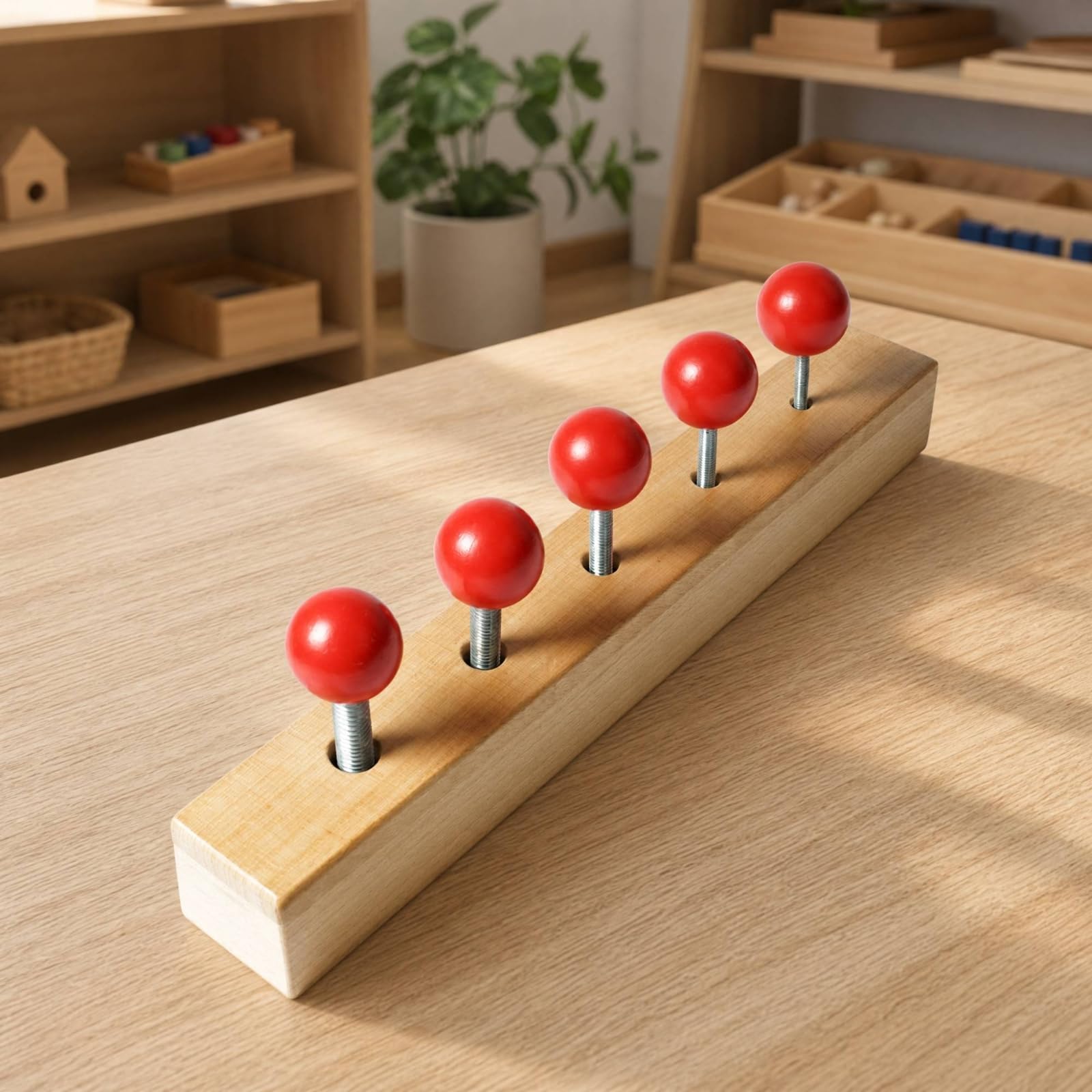 Tavola con Viti in Legno Interattivo Gioco con Manopole e Aste Filettate Durevole Busy Board per Scuola Parentale