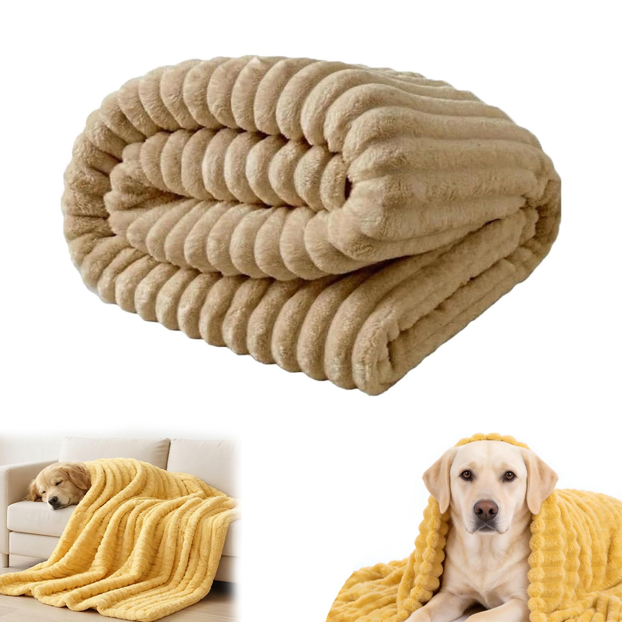 Dog Emotional Support Blanket Yellow, Yellow Dog Blanket, Soft Security Blanket for Pet Sofa Bed Seat (Coffee,150 * 200cm/59.05 * 78.74in)