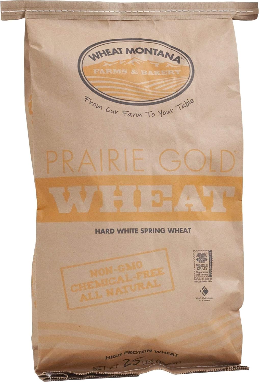 Prairie Gold Hard White Wheat, 25 Pounds - PACK OF 2.